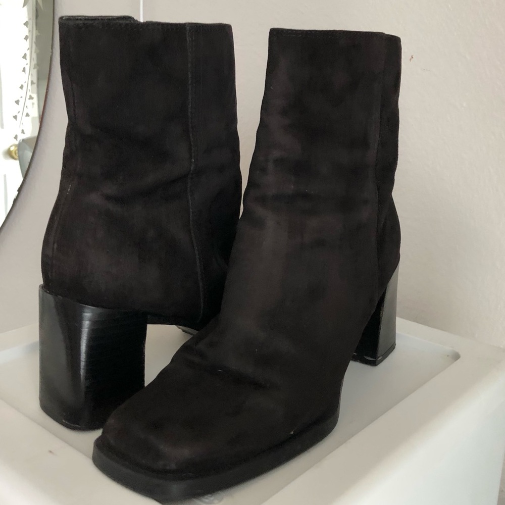 Block Heel Tall Ankle Booties